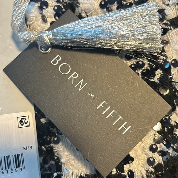 NWT Antonio Melani Lou Lou black & white houndstooth sequin A-line short skirt - Picture 11 of 12